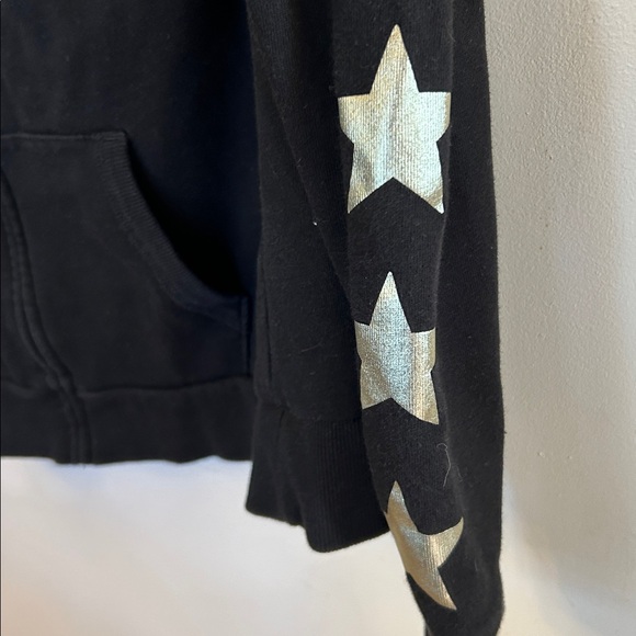 GAP Women’s Zip-Up Hooded Sweatshirt Black/Silver Size Small - Picture 2 of 5